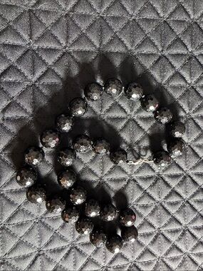 Faceted Black Bead Necklace - Elegant Women's Jewelry